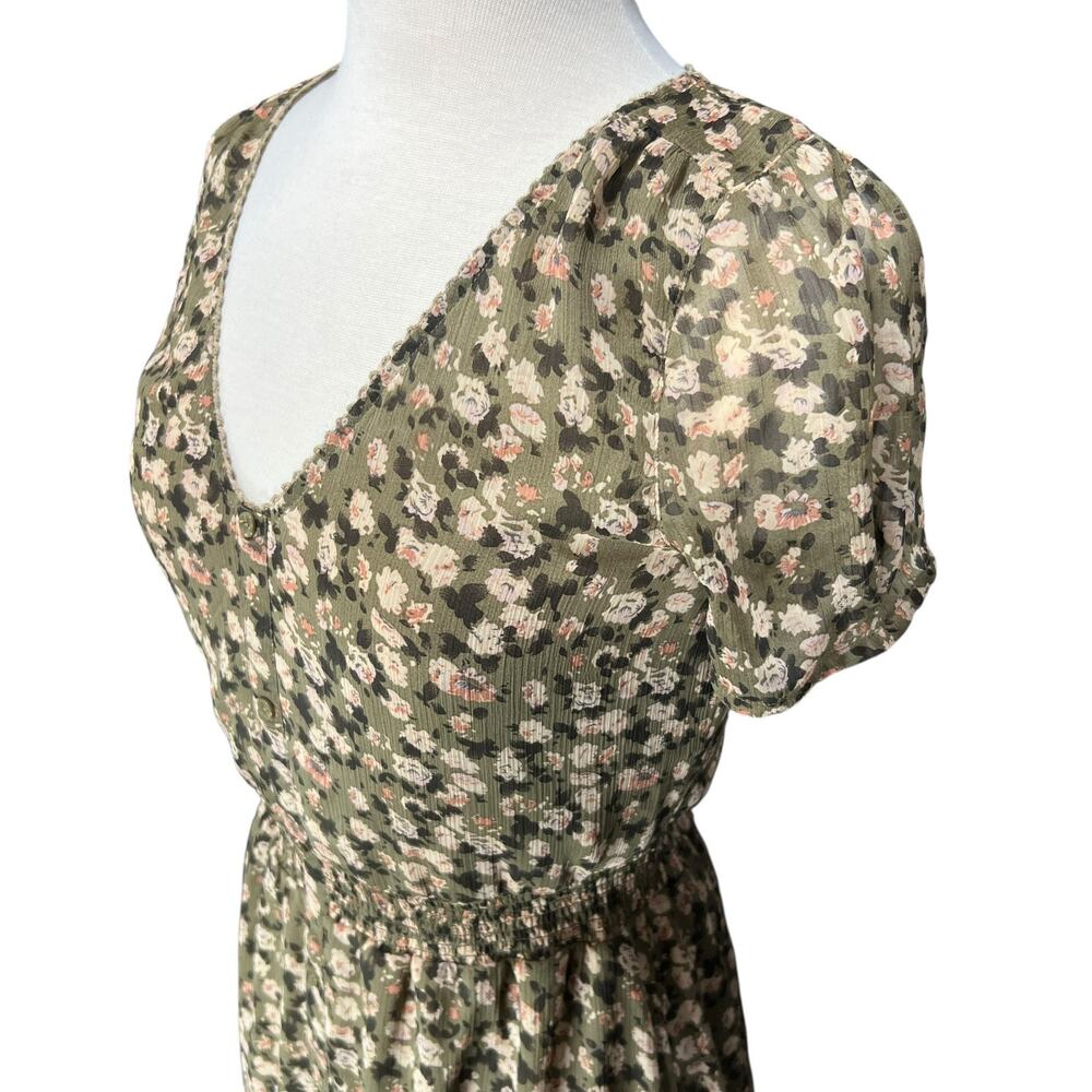 VTG ESPRIT Womens Floral Dress Sz 6 Cottage Retro Coquette Button Front 90s Y2K - Picture 3 of 16